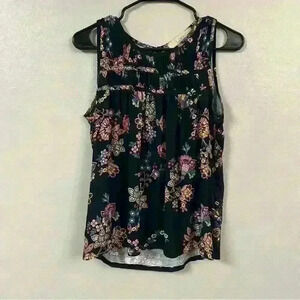 Loft sleeveless floral top size petite small